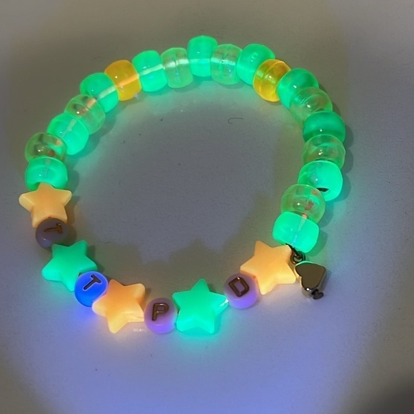 Kandi Rave Swiftie friendship bracelet stretchy glows in the dark, TTPD, NEW - Picture 1 of 6